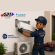Técnico da GDJ Climatização removendo a unidade de ar-condicionado split